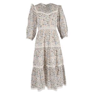 Vilshenko Gardenia Printed Midi Dress in Multicolor Cotton